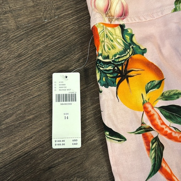 NWT! Maeve Anthropologie Garden Vegetable High-Rise Printed Crop Wide-Leg Pant🚦🐾 - Picture 7 of 8